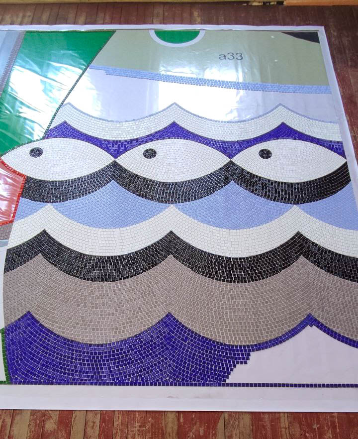 Мозаика на Киевскую, 137 в процессе